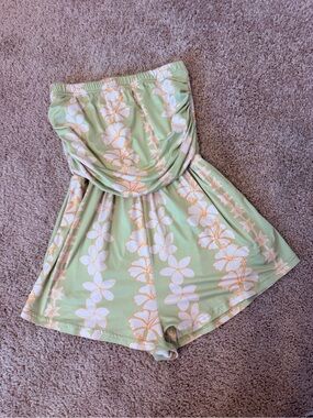 Strapless Floral Romper, Small